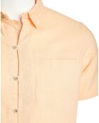 Chemise droite en Lin & Coton Colins orange clair