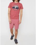 Short chino Ohm Sursocker rayé rouge délavé