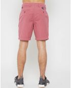 Short chino Ohm Sursocker rayé rouge délavé