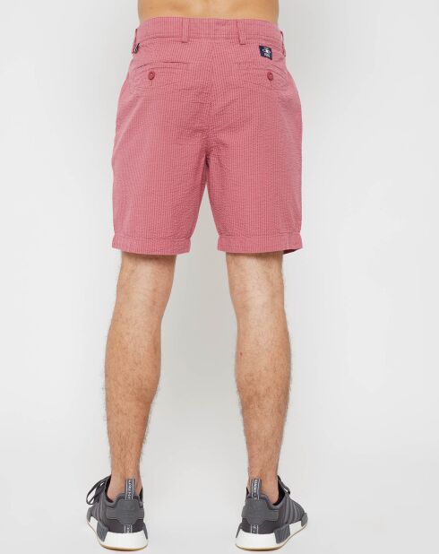 Short chino Ohm Sursocker rayé rouge délavé