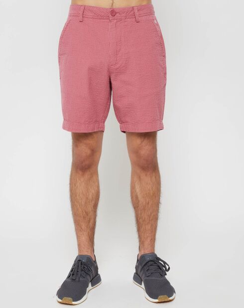 Short chino Ohm Sursocker rayé rouge délavé