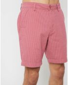 Short chino Ohm Sursocker rayé rouge délavé
