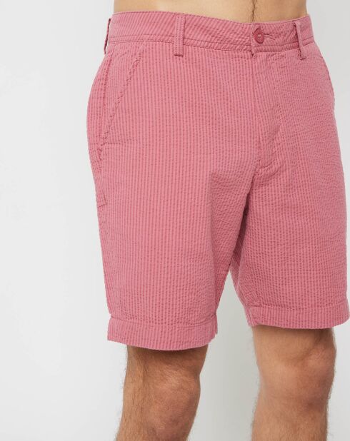 Short chino Ohm Sursocker rayé rouge délavé