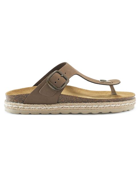 Sandales en Velours de Cuir Gala marron