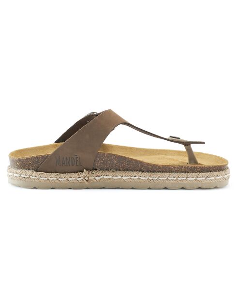 Sandales en Velours de Cuir Gala marron