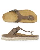 Sandales en Velours de Cuir Gala marron