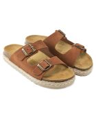 Mules en Velours de Cuir Ana marron