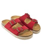 Mules en Velours de Cuir Ana rouges
