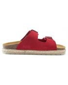 Mules en Velours de Cuir Ana rouges