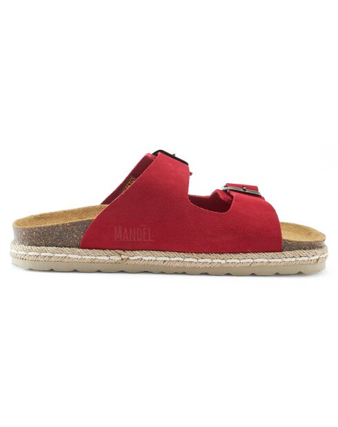 Mules en Velours de Cuir Ana rouges