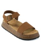 Sandales en Velours de Cuir Veta marron