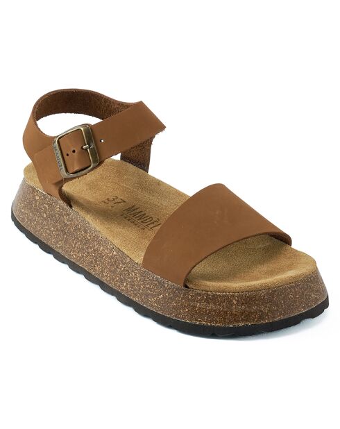 Sandales en Velours de Cuir Veta marron