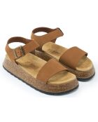 Sandales en Velours de Cuir Veta marron