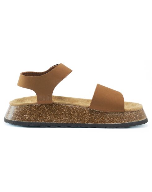 Sandales en Velours de Cuir Veta marron