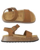 Sandales en Velours de Cuir Veta marron