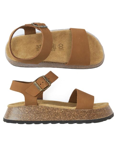 Sandales en Velours de Cuir Veta marron