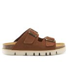 Mules en Velours de Cuir Ana marron
