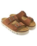 Mules en Velours de Cuir Ana marron