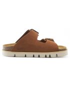 Mules en Velours de Cuir Ana marron