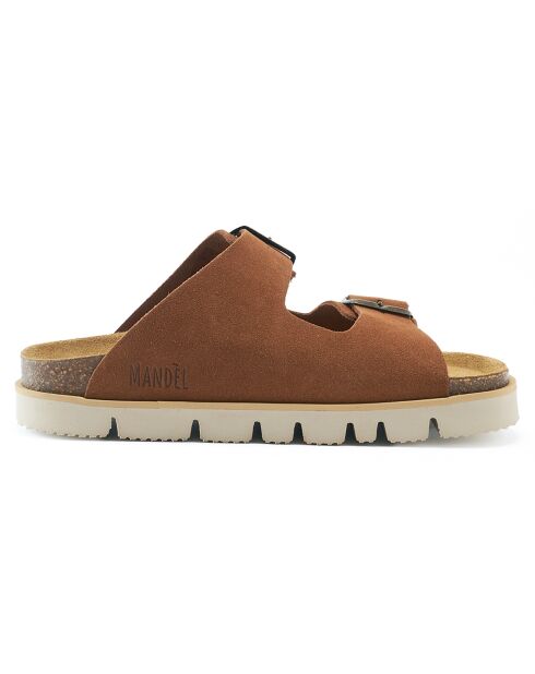 Mules en Velours de Cuir Ana marron
