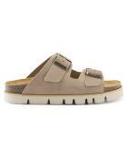 Mules en Velours de Cuir Ana taupe