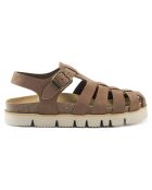 Sandales en Velours de Cuir Helena marron
