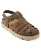 Sandales en Velours de Cuir Helena marron