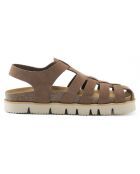 Sandales en Velours de Cuir Helena marron