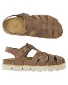 Sandales en Velours de Cuir Helena marron