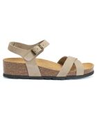 Sandales en Velours de Cuir Sara taupe