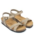 Sandales en Velours de Cuir Sara taupe