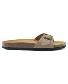 Mules en Velours de Cuir Agata taupe
