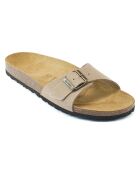 Mules en Velours de Cuir Agata taupe