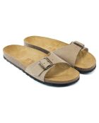 Mules en Velours de Cuir Agata taupe