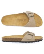 Mules en Velours de Cuir Agata taupe