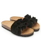 Mules en Velours de Cuir Sofia noires