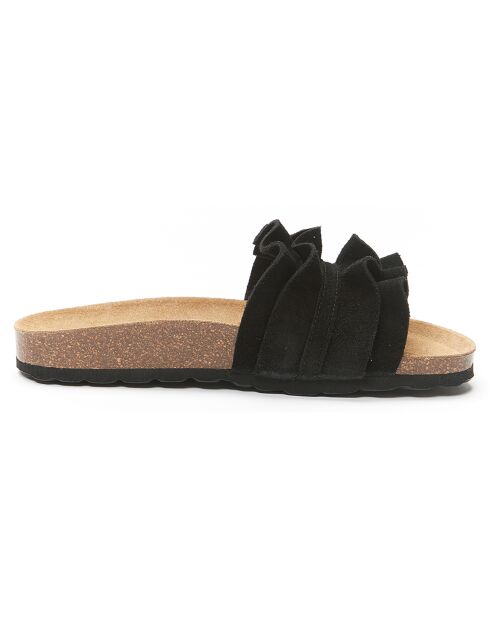 Mules en Velours de Cuir Sofia noires