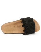 Mules en Velours de Cuir Sofia noires