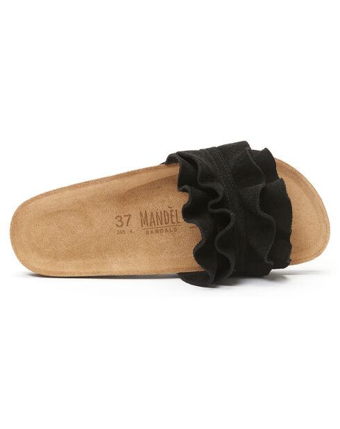Mules en Velours de Cuir Sofia noires