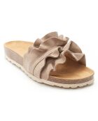 Mules en Velours de Cuir Sofia taupe
