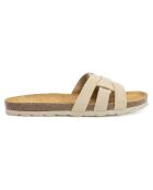 Mules en Velours de Cuir Clara beiges