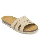 Mules en Velours de Cuir Clara beiges