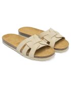 Mules en Velours de Cuir Clara beiges