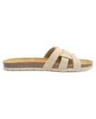 Mules en Velours de Cuir Clara beiges