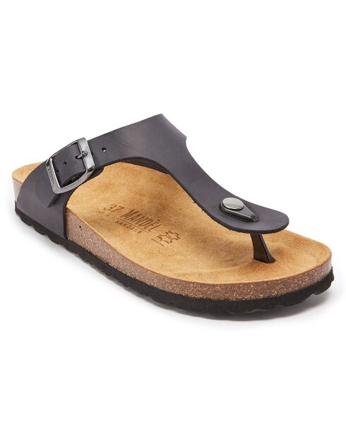 Sandales en Cuir Blanca noires