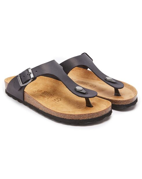 Sandales en Cuir Blanca noires