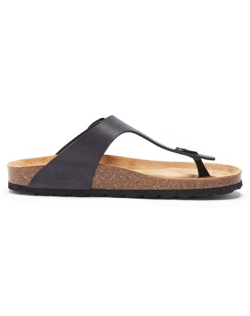 Sandales en Cuir Blanca noires