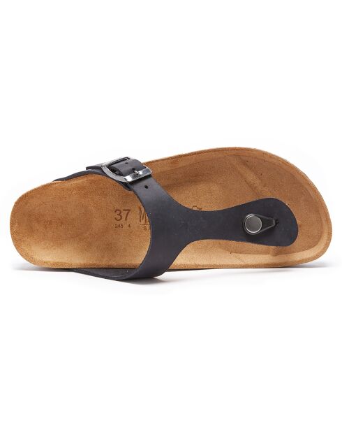 Sandales en Cuir Blanca noires