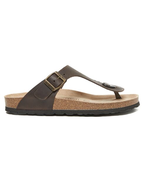Sandales en Cuir Blanca marron