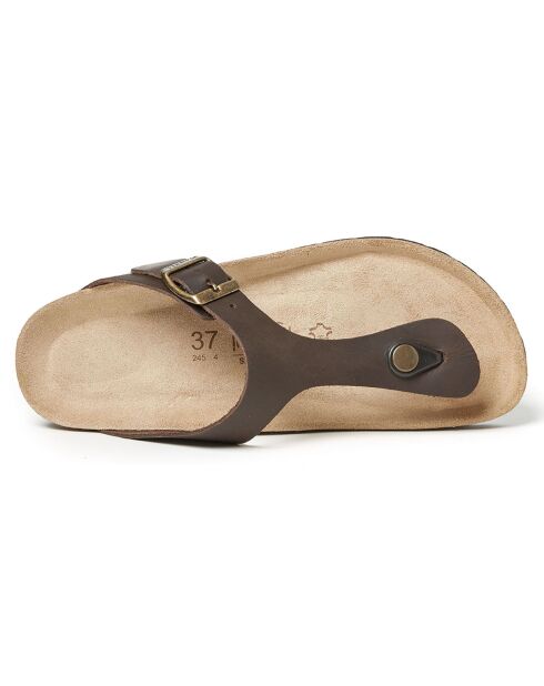 Sandales en Cuir Blanca marron